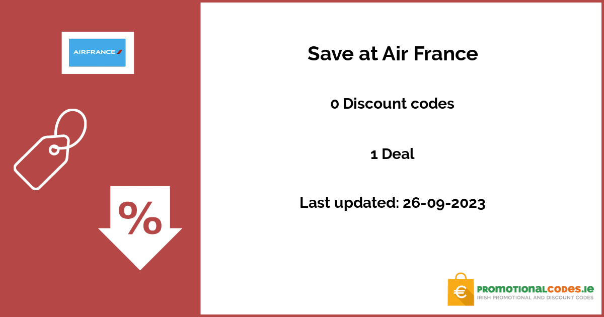 Air France Discount Codes → Up to 75 off September 2023